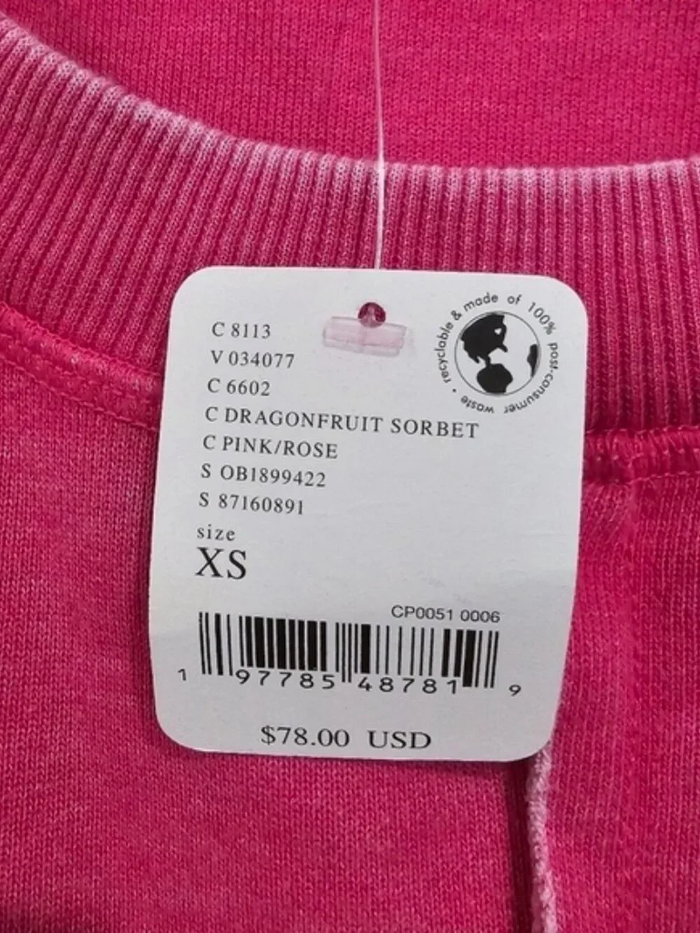 Free People Daisy Sweatshirt- Dragonfruit Sorbet